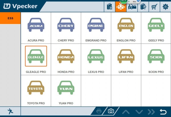 Exhibición de la lista del vehículo de la ayuda de VPECKER Easydiag