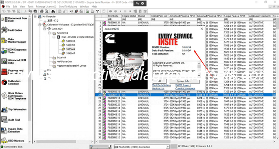 Un buen precio. El más nuevo CUMMINS INSITE V9.0.0 PRO 2024.04 Servicio electrónico Cummins Software de diagnóstico de camiones en línea