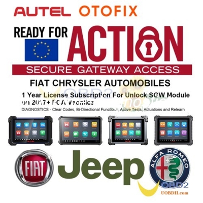 Un buen precio. [Activación en línea] Autel European FCA Chrysler Fiat Alfa SGW Servicio de desbloqueo de puerta de seguridad para Autel / OTOFIX Tools en línea