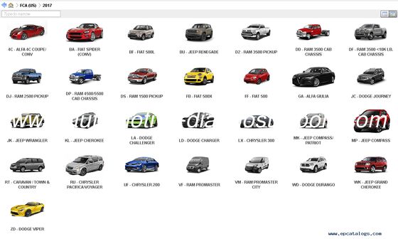 Un buen precio. ¢Chrysler EPC2025.07 FCA EPC5 Catálogo de piezas de repuesto para Chrysler en línea