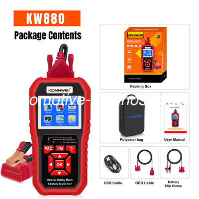 Un buen precio. KONNWEI KW880 Batería Tester Apoyo Diagnóstico & Batería del coche Tester & Batería del coche Match 3 en 1 en línea