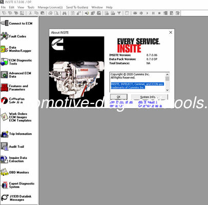 Un buen precio. Cu-mmins INSITE 8.7 Software 8.7 Versión Pro en línea