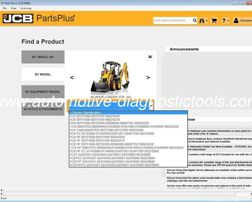 Un buen precio. El catálogo de piezas electrónicas PartsPlus+ v2 (2.00.0004) Con los manuales de servicio 2017 para JCB en línea