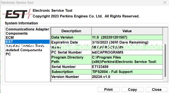 Un buen precio. Perkins EST herramienta de servicio electrónico 2025A Perkins Software de servicio en línea