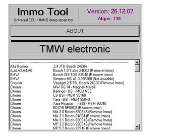 Un buen precio. HERRAMIENTA V26.12.2007, software de diagnóstico automotriz de IMMO para reparar los ECUs, Immobilisers en línea