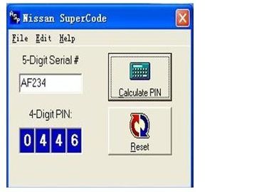 Un buen precio. Software estupendo del código de Nissan, calculadora del código del Pin de Nissan para las llaves programadas en línea